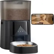 Automatic Cat Feeder with Timed Dispenser, Portion Control, and Sleek Pink Desig