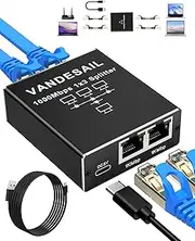 LAN Splitter 1 to 3 Ethernet Network Switch Distributor Network WLAN Network Distributor 1000Mbps RJ45 3-Port Gigabit USB-C Power Cable for Computer Hub Router Cat5 5e 6 7 8 Cable Digital TV