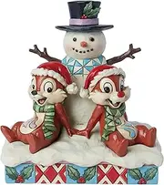Enesco Disney Traditions by Jim Shore Rescue Rangers Chip and Dale with Snowman Figurine, 5.31 Inch, Multicolor