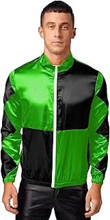 [Jugaoge] Mens Horse Trainer Costume Satin Checkerboard Outerwear Halloween Horse Trainer Jackets