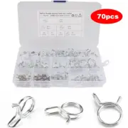 70x Motorcycle Fuel Line Petrol Pipe Fuel Hose Clips / Clamps Spring Wire Type