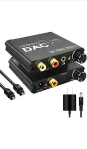 192KHz Digital to Analog Audio Converter with Bass and Volume Adjustment,Digital