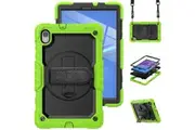 WASSUP Lenovo Tab M10 HD (2nd Gen) 10.1 inch 2020 Case with Screen Protector Hand Strap Stand & Shoulder Strap-Black&Green