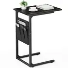 C Shaped End Table, Small Side Table for Couch, Couch Side Black Ordinary