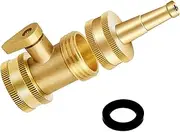 Jet High Pressure Water Hose Sprayer With Garden Shutoff Valve - Solid Brass Heavy Duty 3/4" Connector - 1 Set