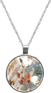 [Diusye] Necklaces for Women, Butterflies under Sunlight Print Stainless Steel Pendant Necklace Jewelry Birthday Anniversary Wife Girls Friends Gift