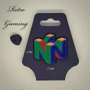 Retro Gaming N64 Nintendo Pin, Replacement Back Included