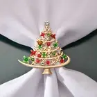 4pcs Napkin Rings Durable Decorative Christmas Tree Shape Dining Table Serviette