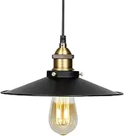 Mengjay Ceiling Light Fitting E27 Vintage Metal Black Hanging Flush Mount Lamp Industrial Edison Ceiling Light Fixtures for Kitchen Bedroom Hallway Loft (26cm)