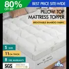 STARRY EUCALYPT Bamboo Fibre Pillowtop Mattress Topper Underlay Pad 11cm Single