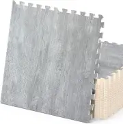 100 Sq. Ft 3/8 Inch Thick Printed Foam Tiles Interlocking Foam Mat, 24" X 24", 2