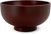 J-Kitchens Miso Soup, Rice Bowl, Soup Bowl, 12.5 fl oz (370 cc), φ4.1 x H 2.4 inches (10.5 x 6.2 cm), Heat Resistant, 41.3 inches (105 cm), Wood Style, Soup Bowl, Red