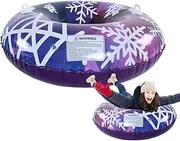 Snow Sled for Adults, Outdoor Snow Toy with 2 Handles Inflatable Sled, Tear-Resistant Kids Snow Sled Sledding Tube for Outdoor Playing