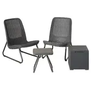 Keter Rio Patio Set with Vigo Storage Side Table