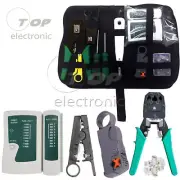 LAN Network Ethernet Repair Cable Tester Crimper Plier Tool Kit Cat5 RJ45 RJ11