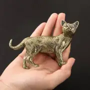 Vintage Style Solid Brass Pure Copper Bigger Cat Figurine Statue for Home Decor