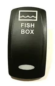 Carling Fish Box White Lighted Rocker Switch Cover Black