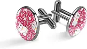 [Generic] Men's Cufflinks, Maneki Neko Lucky Cat with Florals Cuff Links for Men, Classic Cufflinks Black for Suit Shirt Wedding Business Birthday Jewelry Gift