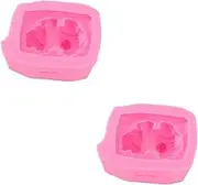KALLORY 2 Pcs Cake Baking Accessory Cake Decor Baking Pan DIY Soap Soap Making Decoration Tools Molde De para Resina Cookie Candy Cakesicles Pink