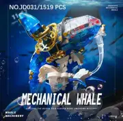 1519Pcs, Mechanical Whale Animal Bionic Model, Cyberpunk Toys, Adult Collection