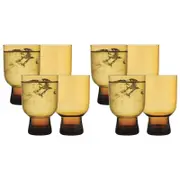 2x 4pc Ecology Soda Lime Glass Arlo Tumbler 275ml/12cm Amber 12cm