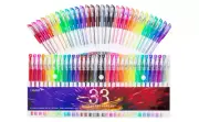 Glitter Gel Pens 33 Colors Neon Glitter Pens Set Gel Art Markers with 40% More I