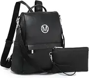 [MKP COLLECTION] MKP Women Fashion Backpack Purse Multi Pockets Signature Anti-Theft Rucksack Travel Ladies Shoulder Bag Handbag 2Pcs