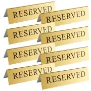 8-Pack Gold Metal Reserved Table Signs Double Sided for Wedding Restaurant Se...