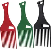 Baluue Detangle Curly Hair Wide Tooth Afro Comb Styling Grooming Tool Plastic Comb Barber Hair Accessory 3 Colors