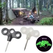 Convenient Three Eye Luminous Tent Screw Peg Nail Spike Hook Rope Tree Decking