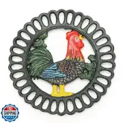 Sungmor Heavy Duty Cast Iron Trivet,Decorative Painting Trivet for Kitchen or