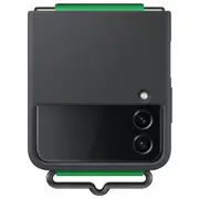 Samsung Silicone Cover With Strap For Galaxy Z Flip4 - Black