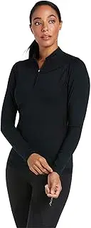 [ARIAT] Womens Ascent 1/4 Zip Long Sleeve Baselayer 10039197 - Black -