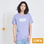 【EDWIN】男裝 PLUS+ 冰河玉涼感LOGO短袖T恤(粉紫色)