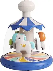 Press and Spin Toy | Learn and Spin Carousel | Adorable Colorful Rotating Learn Cause Effect Activity for 2-4 Year Olds Kids