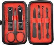 Black Manicure Set 7 Pieces Nail Scissors Nail Clipper Set Decorative Nail Nail Art Tools,7PCS