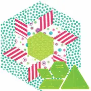 Quilting Patchwork Sewing Template 12'' Pinwheel Hexagon Matilda's Own