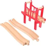 1 Set Wood Train Track Bridge Expansion Wooden Train Toys Track Bridge Accessories with Bridge for Toy Railway