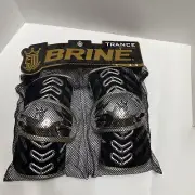 Brine Trance Arm Guards Black Silver Large NEW Lacrosse Men