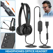 Usb Wired Headset 3.5Mm Pc Computer Wired Headphones Business Call Built-In Mic