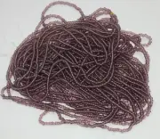 Vintage Seed Beads Czech Glass String AmethystPurple Clear 11/0 Full Hank