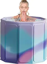 YYW Ice Bath Tub Cold Plunge Hot Cold Bathtub 5 Layer Foldable Quick Setup Home Gym Outdoor (Aurora violet)