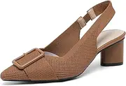 [Generic] Women Pumps Comfort Slingback Heels with Arch Support, Cute Kitten Heels with Ankle Strap for Womens, Casual Office Fashion Slippers