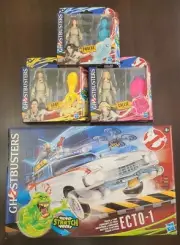 Ghostbusters - Ecto 1 Ecto Stretch & 3 Figure Lot Phoebe Callie Gary New Sealed