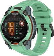 VeveXiao Breathable Sport Band Compatible With Garmin Instinct 3 solar 50mm Strap, 26mm Quick Release Sport Silicone Bracelet Watch Strap instinct 3 Amoled 50mm Replacement Bands (light green)