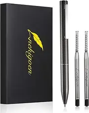 [nekigoen] Ballpoint Pen for Men Women Executive Home Office, with Gift Box and 2 Extra Refills，Retractable Refillable Black Ink 1.0mm B2 Refillable Dark Gray