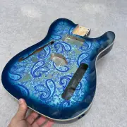 Guitar body Telecaster Thinline Paisley blue HS Semi hollow alder 3.89 LBS