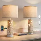 Bedside Lamps Set of 2 – Touch Control Table Lamps with Dual Light Modes & Built