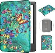 [MOKASE] Case for 6" Kindle Paperwhite 5/6/7th Generation 2012,2013,2015,2016 Version (Model: EY21 / DP75SDI), Hand Strap Slim PU Leather Cover for Old Version Kindle Paperwhite E-Reader, Butterflies
