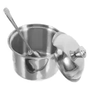 Stainless Steel Condiment Canisters with Lid and Spoon Seasoning Jars Small